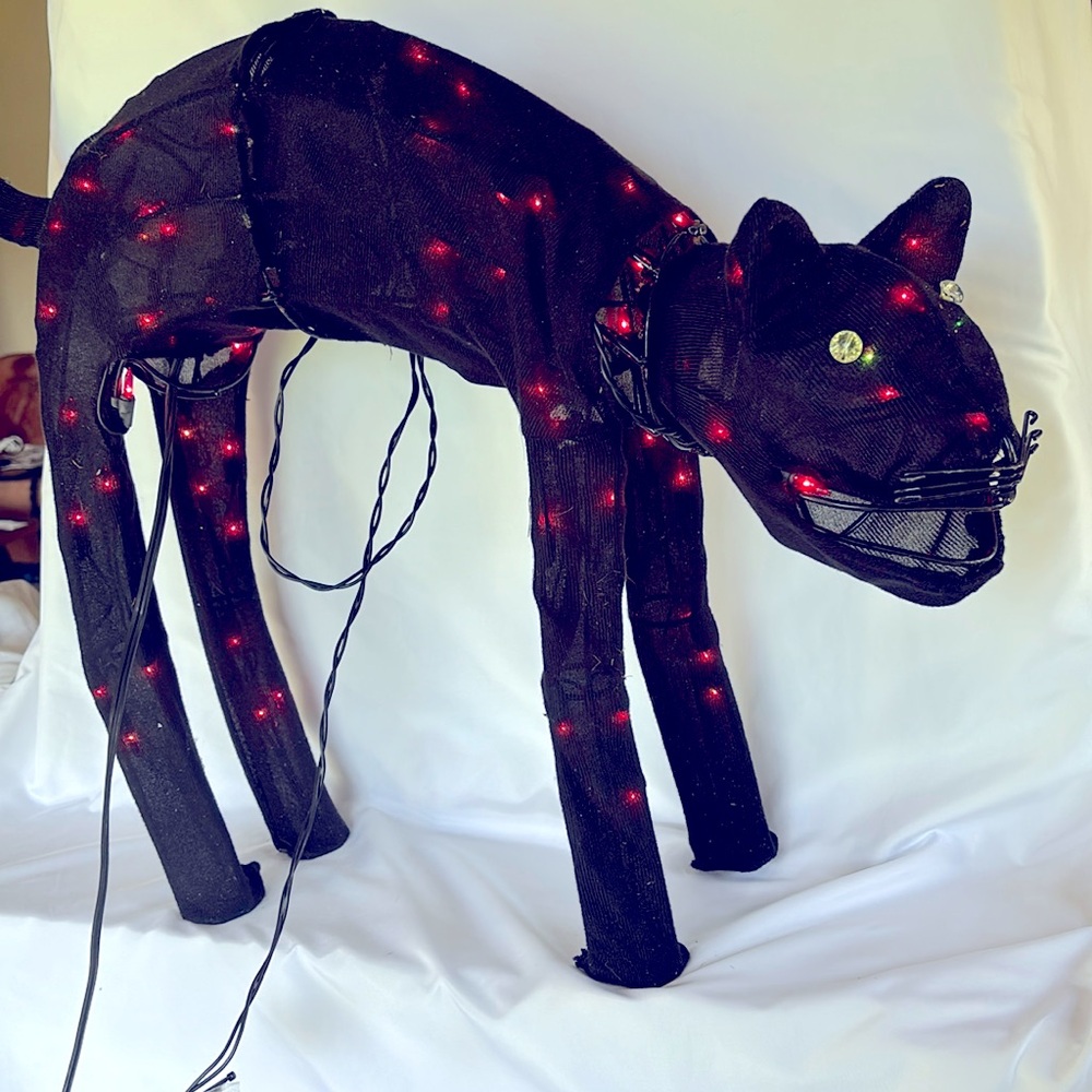 Gently Used Halloween Black Cat Decoration